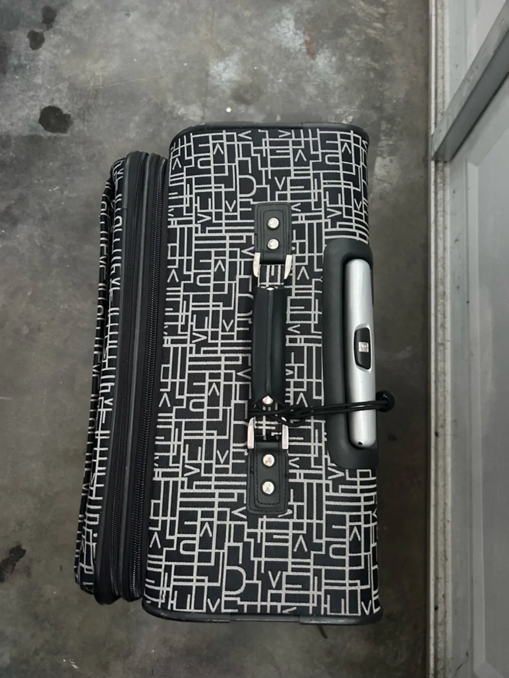 Diane Von Furstenberg Black and White Geometric Travel Bag